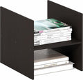 Furinno Cubicle Cube Insert, H-Shelf Cube Organizer, 2-Tier Shelf Accessory, Fits into Furinno Triple Thick Cubes, IKEA Kallax, for Organizers and Storage, Black Dark Oak by Furinno-FitsYourSpaceFitsYourBudget