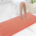 Smiry Luxury Chenille Bathroom Rugs 59x20, Extra Soft and Absorbent Shaggy Bath Mat, Machine Washable, Non-Slip Plush Carpet Runner for Tub, Shower, and Floor, Home Decor Accessories, Coral by Smiry
