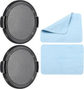 PATIKIL Camera Lens Cap, 2 Pack Sides Pinch Front Lens Cover with Microfiber Cleaning Cloth for 62mm Thread Universal DSLR Lenses for Nikon, for Fujifilm, for Pentax, for Leica by PATIKIL