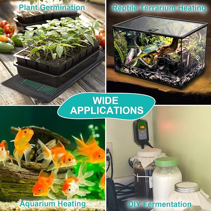 Seedling Heat Mat 4 Pack, MET Certified Heating Mat for Plants Grow Seed Starting Greenhouse, Waterproof Durable Germination Warm Hydroponic Heating Pad - Image 2