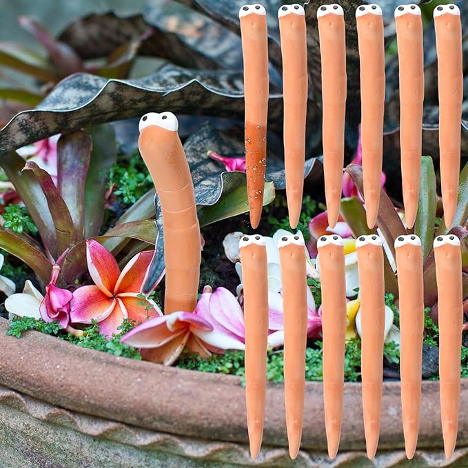 12 Pcs Water Sensor Ceramic Worm The Potting Shed Worm Water Sensor Plant Decoration Moisture Monitor Gardening Houseplant Humidity Meter Fun Gardening Gift for Your Potted Plant (6 Inch) by Relaxweex