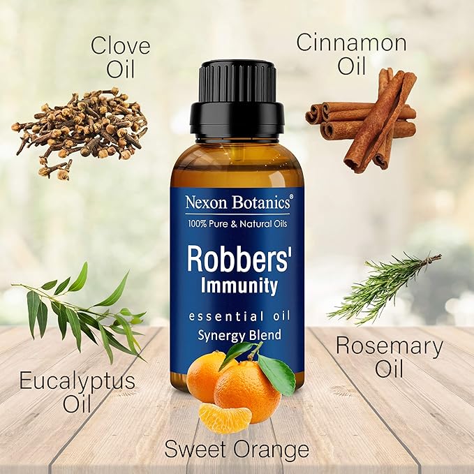 Robbers' Immunity Essential Oil Blend 30 ml - Immune Boost Aromatherapy for Diffusers - Natural Shield Against Impurities - Nexon Botanics - Image 2