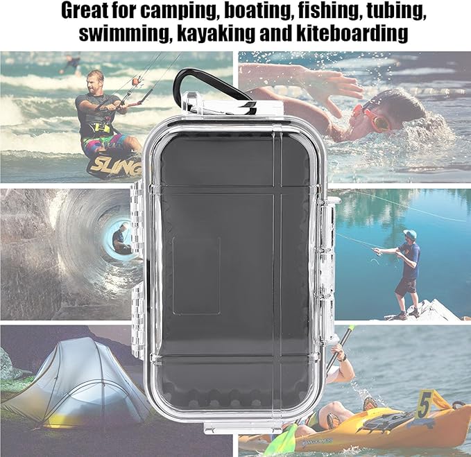 VINGVO Shockproof Storage Case, IP67 Airtight Dry Box Container for Outdoor Camping Boating EDC Gear - Compact Carry Box (7.5x4.7x2in, Transparent) - Image 4