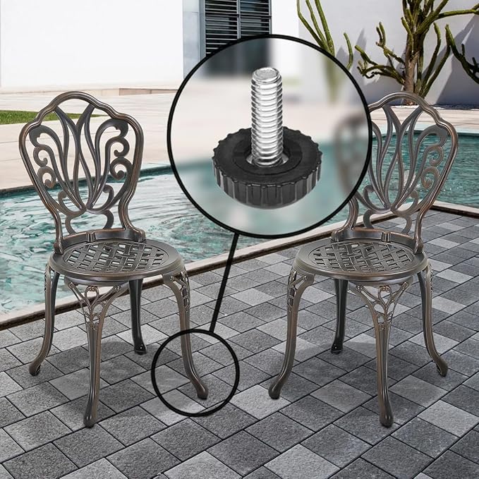 Slipstick Gorilla Outdoor Adjustable Furniture Levelers (8 Pack) Weatherproof Screw in Leg Glides for Chairs, Tables, and Outdoor Furniture Feet, 7/8 Inch Nylon Spherical Glide, M8 Thread - Image 5
