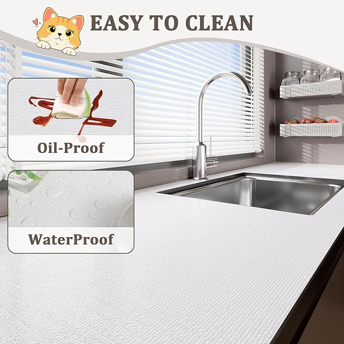 Shelf Liner for Kitchen Cabinets Non-Adhesive Non-Slip Drawer Liners for Dresser, 12" x 120" Waterproof Washable Paper, Durable Protector Mat for Pantry Shelves Cupboards, White - Image 3