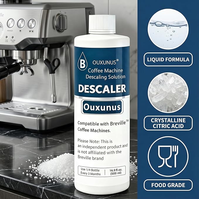 Descaling Solution Compatible with Breville Coffee Machines, 16.9 fl oz Concentrated Liquid with Citric Acid, Eco-Friendly 4 Use Bottle (1) - Image 5