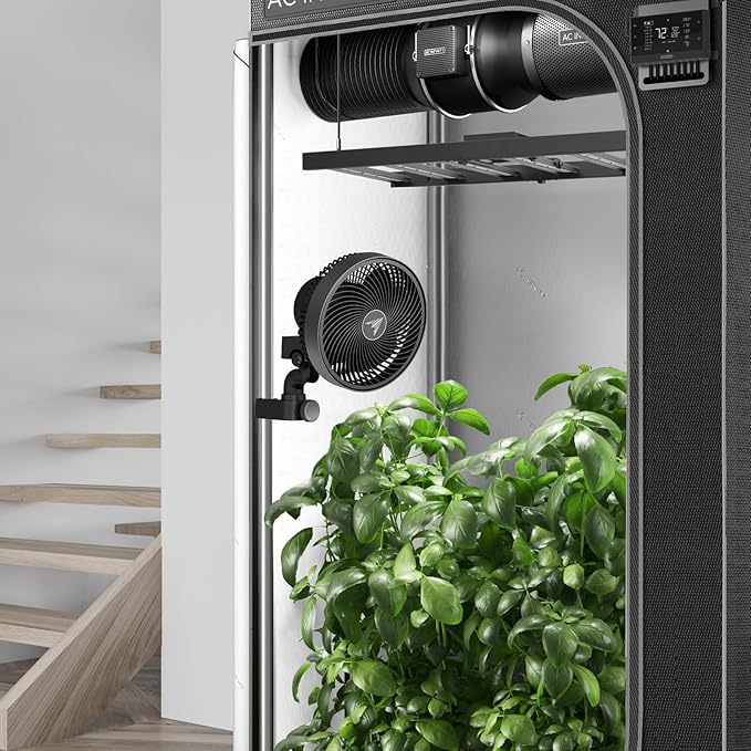 AC Infinity CLOUDRAY A6, Grow Tent Clip Fan 6” with Redesigned Long-Life EC Motor, Custom 10 Dynamic Wind Speeds, Weatherproof IP-54, Manual Swivel, for Hydroponics Circulation Cooling - Image 7