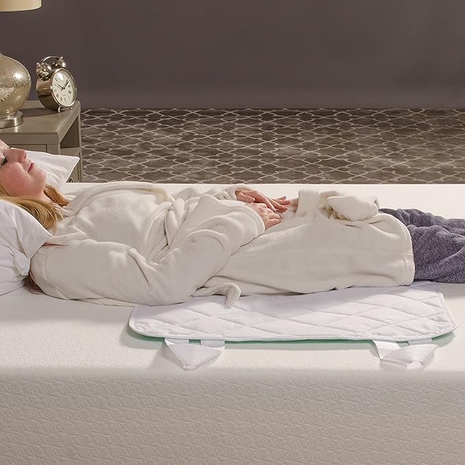 DMI Waterproof Sheet to be Used as a Bed Pad, Mattress Protector, FSA and HSA Eligible, Furniture Cover or Seat Protector with Quilted Slide Sheet and 4 Layers of Protection, With Straps, 28 x 36 - Image 3