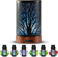 Oil Diffuser with Essential Oils Set – Aromatherapy Diffuser 150ml with 6 Essential Oils Set, Diffuser for Essential Oils, Auto Off Protection 7 Colors Night Light Gifts for Mom(Diffuser & Oils Set) by EQUSUPRO