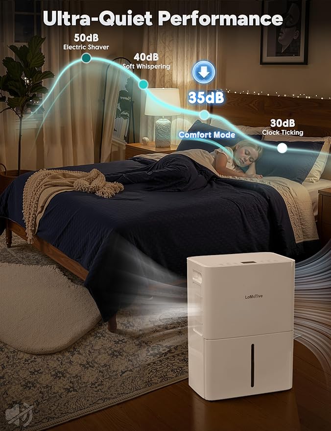 2500 Sq.Ft Dehumidifier for Home Basement 34 Pints Max - Smart WiFi Controlled Dehumidifier with Drain Hose Dry Clothes 24HR Timer 1.6L tank for RV Bedroom Bathroom Homelabs Office Large Room - Image 7