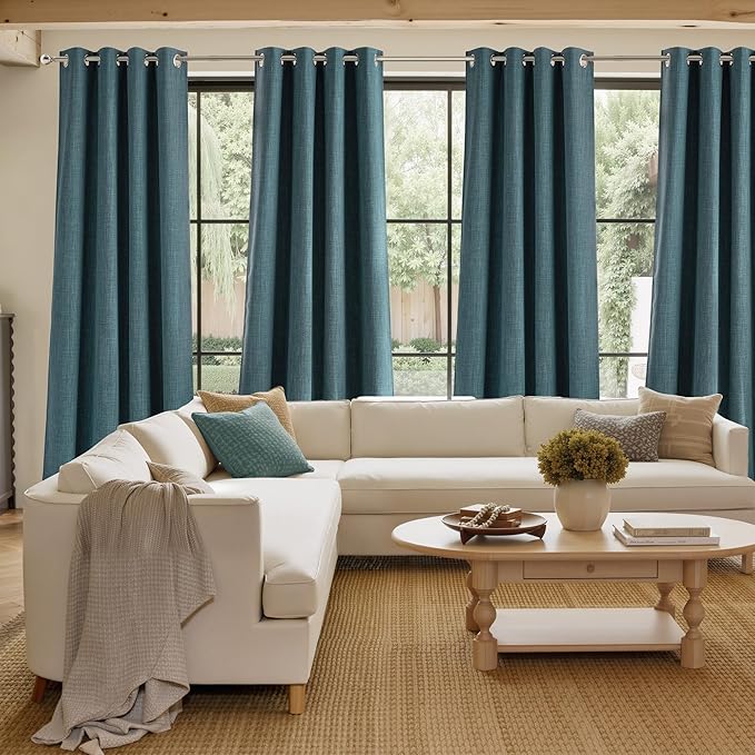 NICETOWN Greyish Blue Room Darkening Rod Pocket Curtains 63 inch Length, W42 x L63, Light Blocking Thermal Insulated Noise Reducing Drapes for Bedroom Living Room Farmhouse Decor, 2 Panels - Image 4