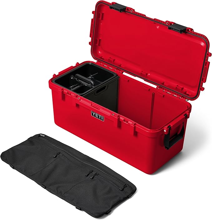 YETI LoadOut 60 GoBox Divided Waterproof Cargo Case, Dry Box, Camera Case, Fishing Tackle Box, Rescue Red - Image 3