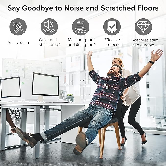 24PCS Upgraded Silicone Chair Leg Floor Protectors for Hardwood Floors, Furniture Sliders for Chair Legs, Felt Bottom Furniture Pads, Anti-Slip Round&Square Cap Covers to Scratch and Reduce Noise - Image 4