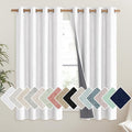 NICETOWN 100% Absolutely Blackout Linen Curtains with Thermal Insulated Liner, Greyish White, 52" Wide, 63" Length Energy Saving Curtains for Living Room 2 Panels Set, Vertical Blinds by NICETOWN