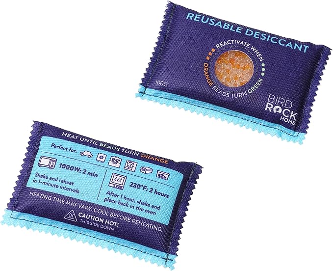 BIRDROCK HOME Reusable Desiccant Pack 100g (10-Pack) – Silica Gel Moisture Absorber & Humidity Control Packs for Electronics, Camera Bags, Gun Safes, Luggage & Storage - Image 9