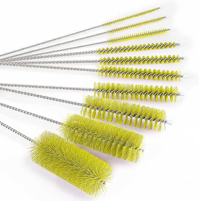 CiaraQ Bottle Cleaning Brushes, 8 Inch Nylon Tube Brush Set, Cleaner for Narrow Neck Bottles Cups with Hook, Set of 10pcs. - Image 6