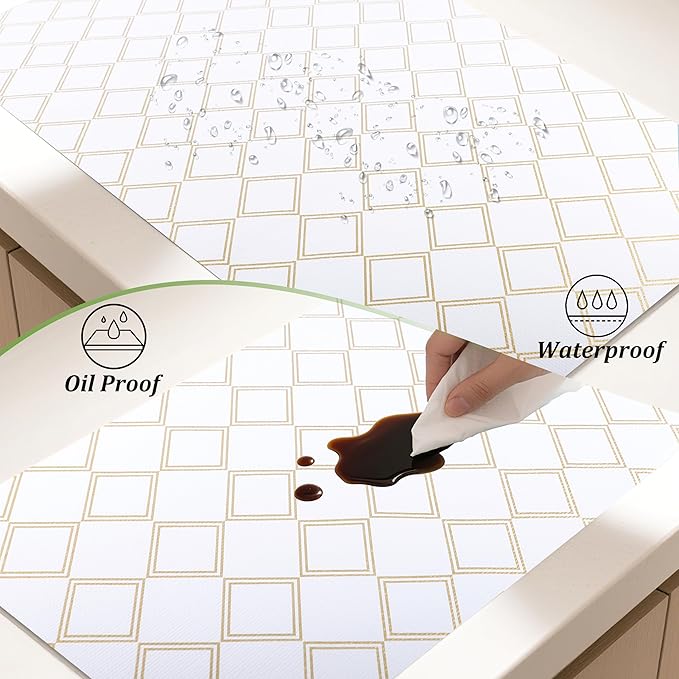 Cabinet Liners for Shelves Waterproof 24 Inch X 20 Ft Shelf Liners for Kitchen Cabinets Non-Adhesive Dress Drawer Liners Non Slip Grip Cupboard Paper for Kitchen Bathroom Closet Fridge Pantry - Image 9