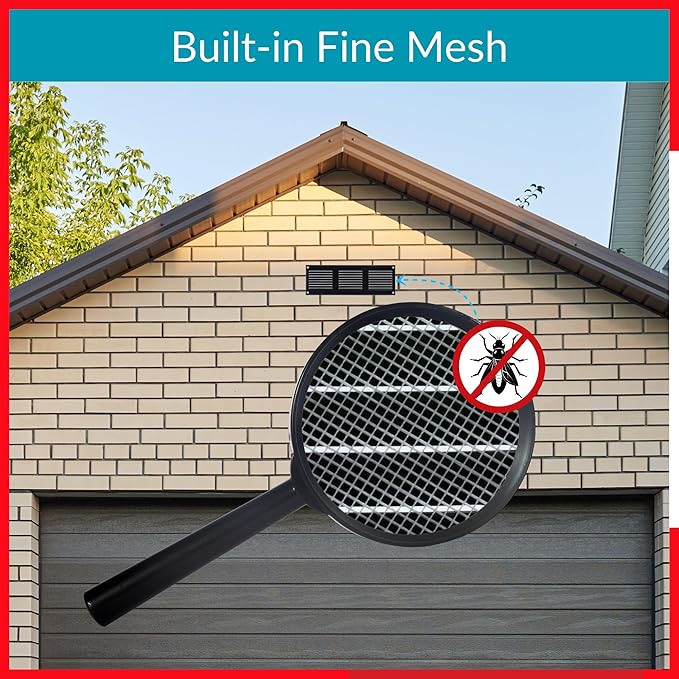 10x2 Vent Cover (Duct Opening) - Black HVAC Return Air Grille for Wall and Ceiling - Metal AC Vent Cover with Mesh - Rectangular Ventilation Register - External Dimensions: 11.81" W x 3.94" H - Image 5