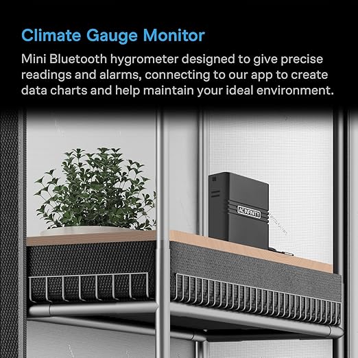 AC Infinity Mini Temperature Humidity Smart Hygrometer A1 Bluetooth App Monitor, Climate Gauge Thermometer Sensor Probe for Basements, Guitar Rooms, Grow Tents & Greenhouses - Image 2