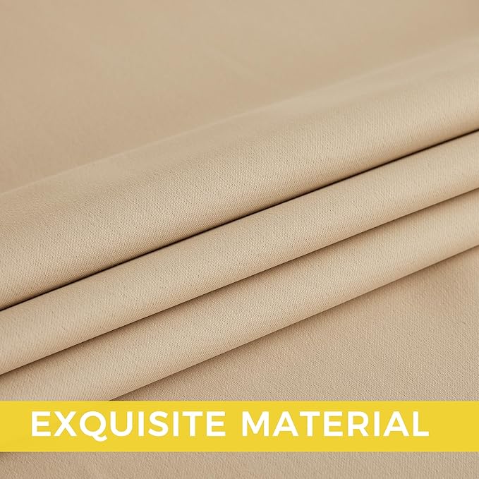 NICETOWN Biscotti Beige Light Blinds - Microfiber Grommet Thermal Insulated Shades for Kid's Room, Yard, Boys Room, Girls Room, Nursery - Lightweight, 1 Pair, W52 x L95 - Image 5