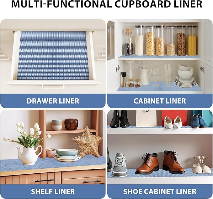 Shelf Liners for Cabinets-Drawer Liner Cabinet Liners for Shelves Kitchen,Non-Adhesive,Non-Slip,Blue,12 x 48 inch - Image 4
