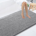Smiry Luxury Chenille Bathroom Rugs 59x35, Extra Soft and Absorbent Shaggy Bath Mat, Machine Washable, Non-Slip Plush Carpet Runner for Tub, Shower, and Floor, Home Decor Accessories, Grey by Smiry