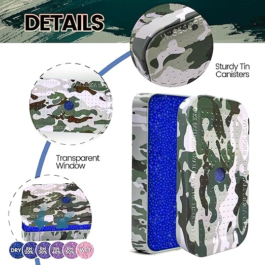 2 Packs Gun Safe Dehumidifier 40 Gram Reusable Indicating Silica Gel Desiccant Canister- Camouflage Rechargeable Humidity Moisture Absorbs for Car Closet Cabinet Storage Box - Image 2