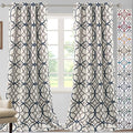 H.VERSAILTEX Blackout Curtains Printed Design 96 Inch Length 2 Panels Set Thermal Insulated Curtains for Bedroom Living Room Geometric Modern Grommet Window Drapes - Grey and Navy by HVERSAILTEX