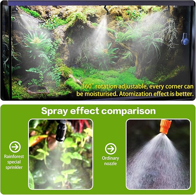 Reptile Smart Mister, Reptile Humidifiers Misting System Automatic with Timer, Terrariums Humidifier with 360°Adjustable Misting Nozzles, Spray Kit for Rainforest Plants Amphibian - Image 5