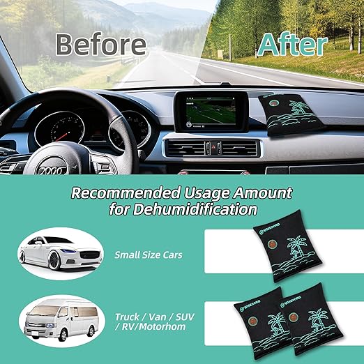 500g x 2pcs Rechargeable Desiccant Packs, Reusable Car Dehumidifier, Microwave Reactivated Silica Gel Packets Moisture Absorber with Color Indicating for Safe Closet Basement Garage - Image 5