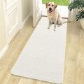 OLANLY Dog Door Mat for Muddy Paws 70x24, Absorbs Moisture and Dirt, Absorbent Non-Slip Washable Doormat, Quick Dry Chenille Mud Mat for Dogs, Entry Indoor Entryway Carpet for Inside Floor, Ivory by OLANLY