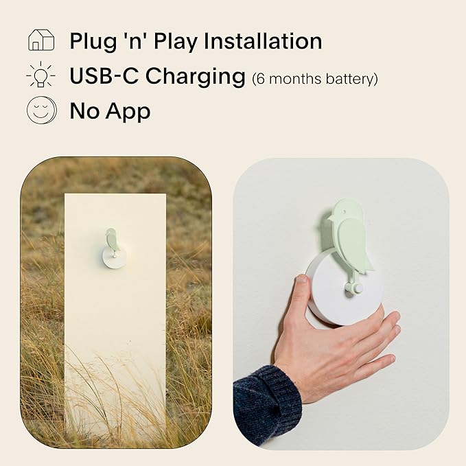Birdie 2.0 - Design Indoor CO2 Monitor - Air Quality Meter for Home & Office - Modern Interior Decor -Visual Air Quality Sensor for Fresh Air - Wall Mounted -Swiss Sensor Technology-Meadow, FullBirdie - Image 2