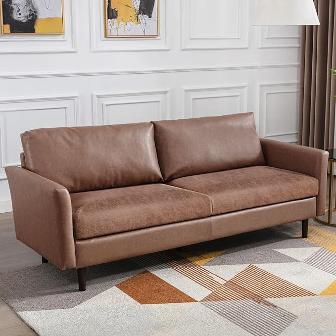 Fuloon Stretch Seat Cushion Covers, Suede Leather Look Sofa Slipcovers Couch Cushion Covers Removable Furniture Protector Large-Chair Cushion Slipcovers (Brown, 2 Pcs) - Image 7