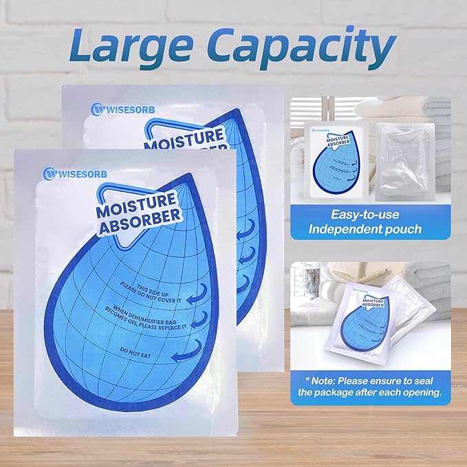 100 Gram 30 Packs Moisture Absorbers, Dehumidifier Bags for Bathrooms, Basements, Rvs, Humidity Packets for Closet - Image 8