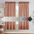 H.VERSAILTEX Linen Curtains Elegant Natural Linen Semi Sheer Curtains Energy Light Filtering Rod Pocket Window Treatments Panels for Living Room (Set of 2, Terracotta, 52 inch W X 72 inch L) by HVERSAILTEX