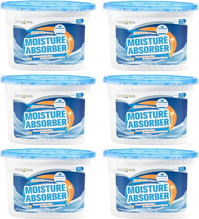 6-Pack Moisture Absorber, 9.8 oz (277g), Traps Moisture & Humidity, Portable Dehumidifier for Closets, Bathrooms, Toilets, Study Rooms, RVs, Basements by Unknown