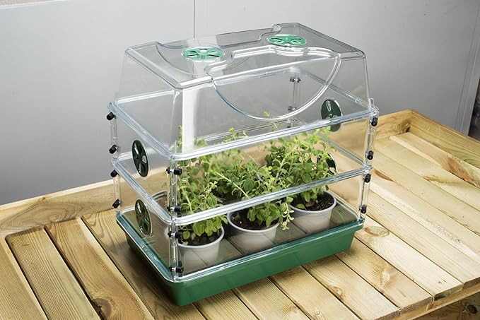 Medium EarlyGrow Seed and Herb Domed Propagator with 2 Vented Side Height Extensions and Security Clip Set - Image 6