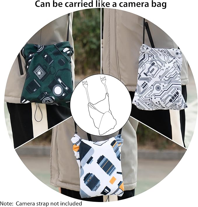 3pcs Pack Camera wrap, Protective Wrap, Magic Self-Adhesive Cloth, Anti-scratch Lens Camera Wrap, Folding, Washable, Lens pouches, Soft cloth with a sticky for camera - Image 5