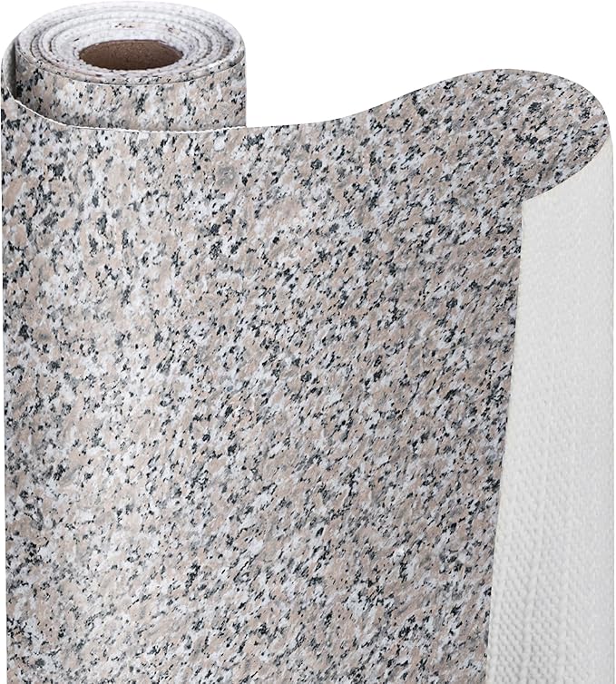 Smart Design Bonded Grip Shelf Liner - 12 Inch x 10 Feet - Non Adhesive, Strong Grip Bottom, Easy Clean Kitchen Drawer, Cabinet, Cupboard Dresser Cover, Non Slip Rubber Mat - Rose Beta Granite by PROMART