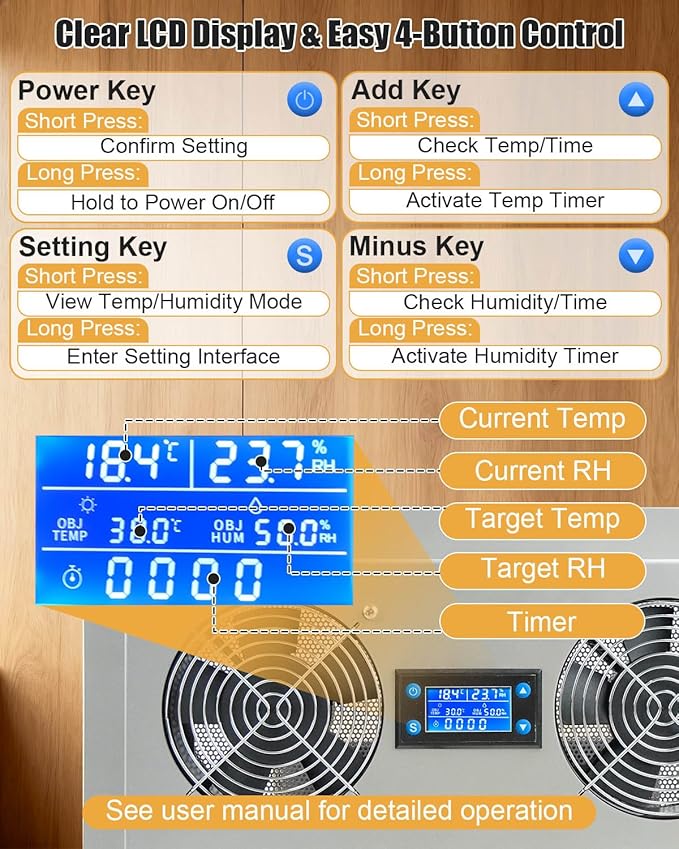 Crawlspace Ventilation Fan with Temp and Humidity Controller, Freeze Protection Thermostat, Stainless Steel Exhaust Fan for Crawl Spaces Basement Attic Garage Hydroponics Grow Tents (220 CFM Airflow) - Image 3