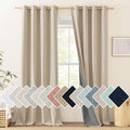 NICETOWN Oatmeal Linen 100% Blackout Curtains 120 inches Length 2 Panels Set with Thermal Insulated Liners, 52" Width, Farmhouse Style Extra Long Window Draperies for Patio Sliding Glass Door by NICETOWN