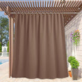 RYB HOME Windproof Outdoor Curtains - Extra Wide Waterproof Privacy Sun Block UV Protection Drape for Gazebo Pergola Patio, Width 100 x Length 95, Grayish White by RYBHOME