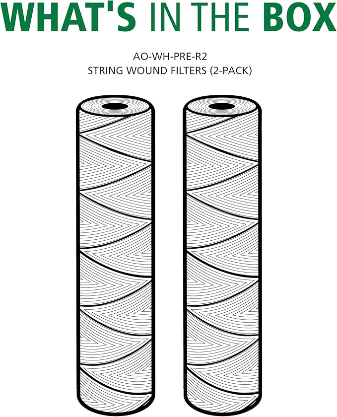 AO Smith 2.5"x10" 35 Micron Sediment Water Filter Replacement Cartridge - 2 Pack - For Whole House Filtration Systems - AO-WH-PRE-R2 - Image 3