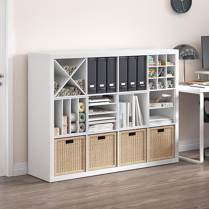 Furinno Cubicle Cube Insert, 3-Shelf Cube Organizer, 3-Tier Shelf Accessory, Fits into Furinno Triple Thick Cubes, IKEA Kallax, for Organizers and Storage, White - Image 2