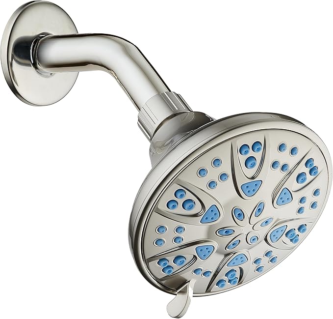 AquaDance Antimicrobial – Anti-Clog High-Pressure 6-Setting Head with Microban Nozzle Protection from Growth of Mold, Mildew & Bacteria for Stronger Shower 4", Aqua Blue Jets – 1.8 GPM - Image 8