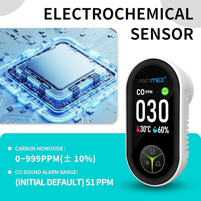 Protmex Carbon Monoxide Detector Plug in Wall, 3-in-1 Co Detector Monitor Air Quality with Temperature Humidity Sensor, Portable CO Meter Easy to Read & Install, for Home/Hotel/RV - Image 9