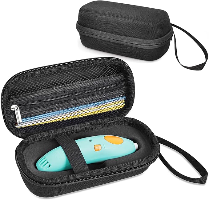 Case Compatible with 3Doodler Start+ Essentials for 3D Pen Set for Kids, Carrying Holder Fit for Printing Pens,Storage Organizer for Printing Filament Refill,Micro-USB Charger (3D-01-Black) by TATAVR