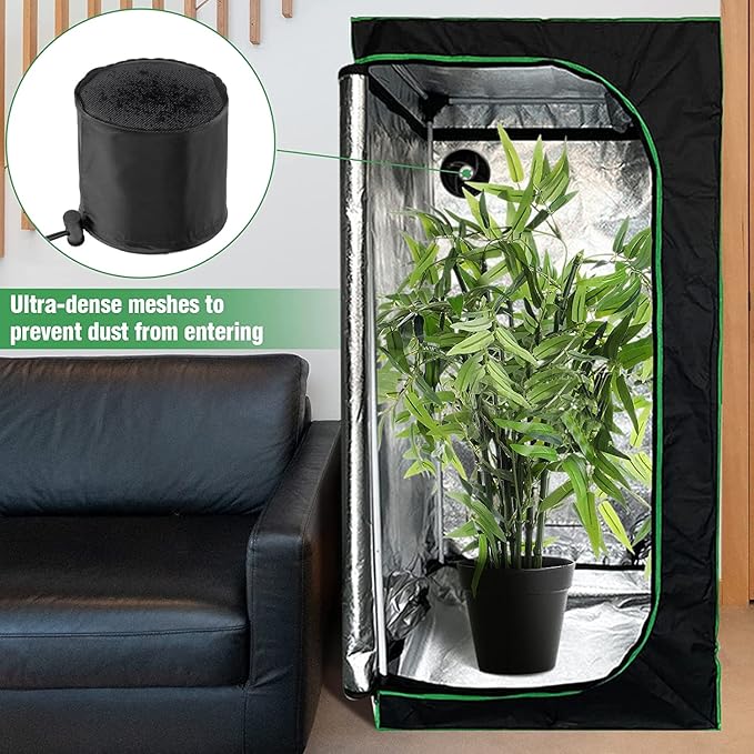 2 Pcs Grow Tents Vent Cover - 4" Dustproof Duct Filter Vent Covers with Elastic Band and Fixed Buckle for Plant Grow Tent Accessories - Image 6
