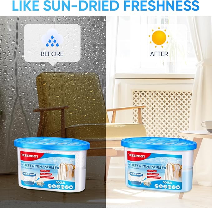 16 Pack Moisture Absorbers, 10.5 OZ Humidity Absorber Bucket, Moisture Absorbers for Closet, Dehumidifier Bucket for Wardrobes (Ocean Scent), Kitchens and Bathrooms - Image 7