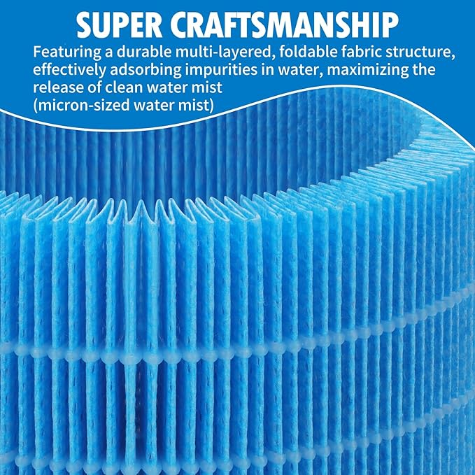 Humidifier Replacement Filter Compatible with BLUEAIR Premium Smart Humidifier(H35i), Evaporative Washable Humidification Filter, 2 Pack Blue Humidifier Wick Filters+5 Pack Sponge Filters - Image 4